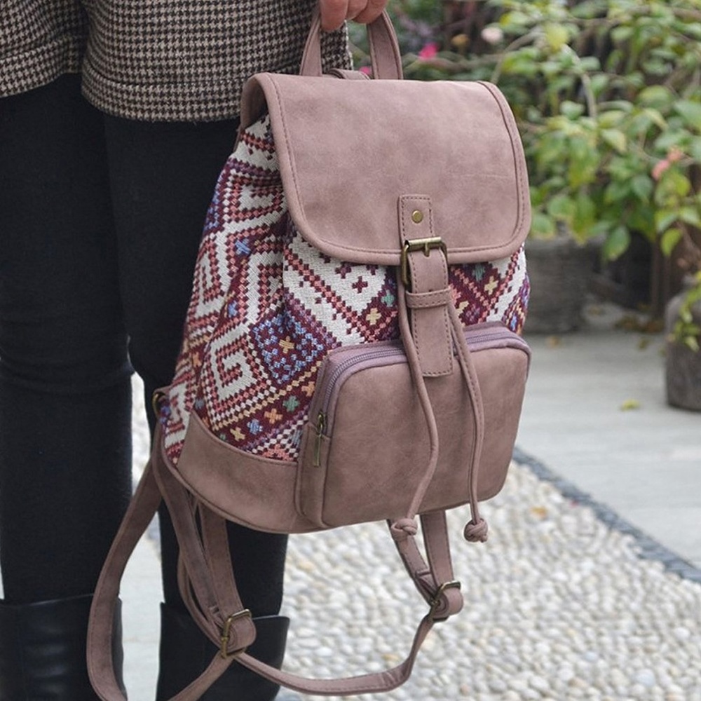 Small Aztec Pattern Backpack Purse - Picture 2 of 4